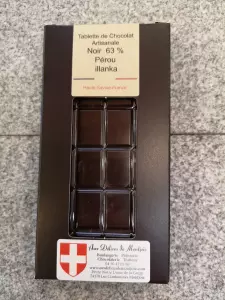 Tablette de chocolat PEROU illanka  Noir 63 % de cacao 